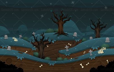 scary zombie graveyard game background