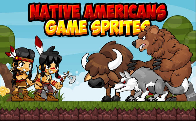 native american indian game sprites
