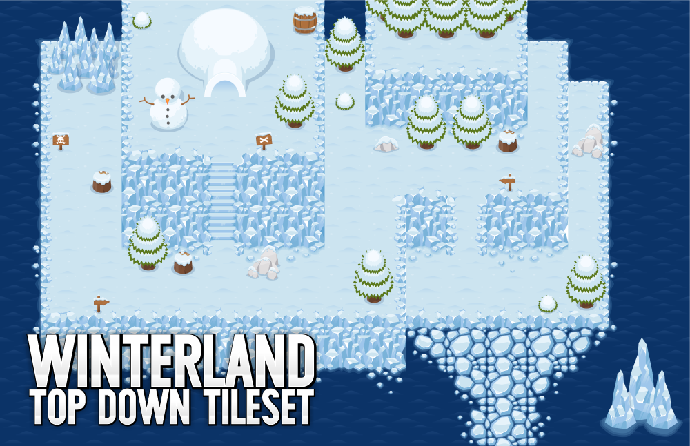 winterland top down RPG tileset