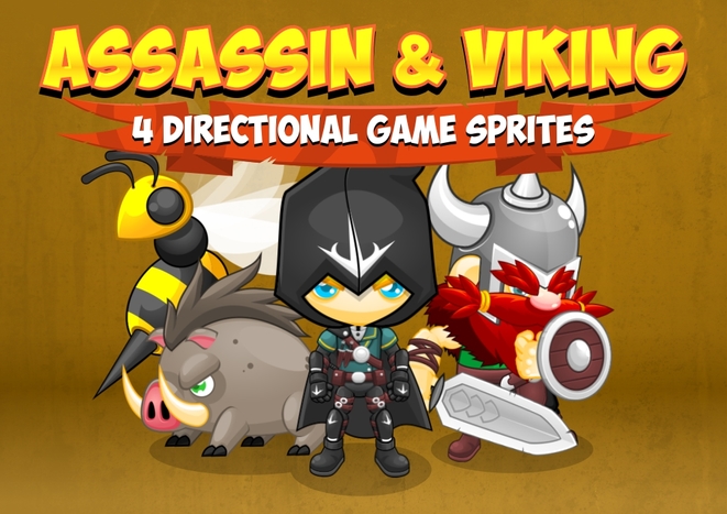 4 direction sprite rpg fantasy assassins viking