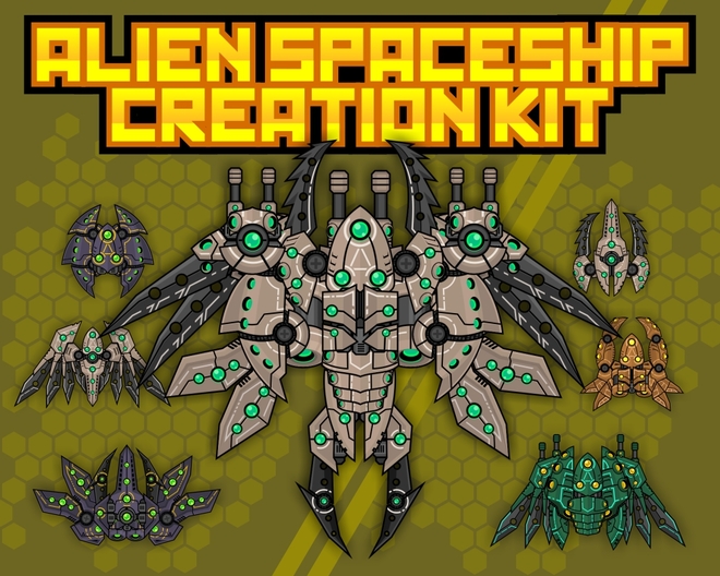 modular space shooter sprite shmup alien