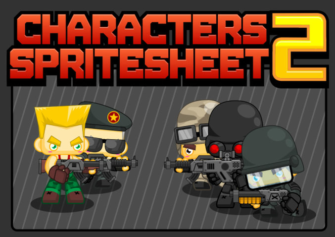 character sprite sheet soldier shooter