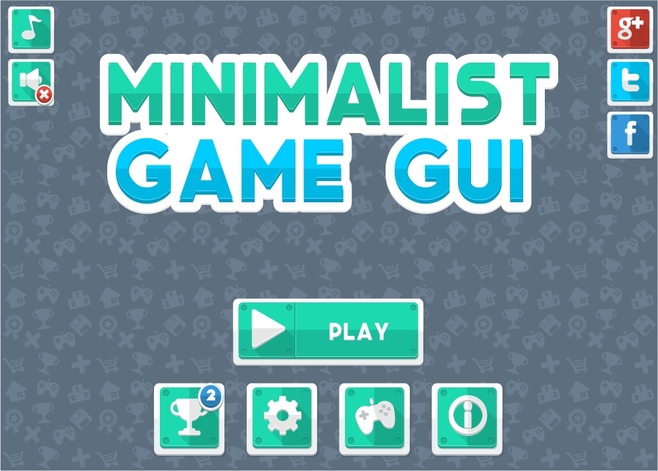 minimalist flat game gui