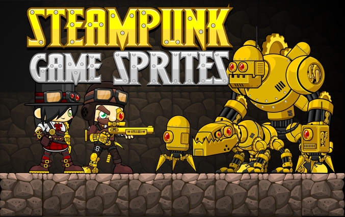 steampunk game character sprite