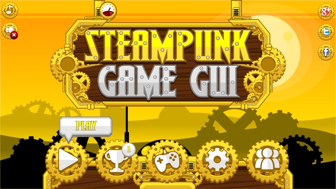 steampunk game gui gear gold