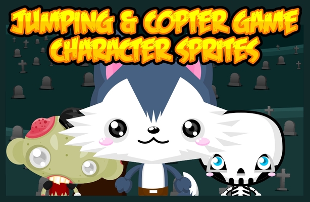 character sprite sheet halloween jack lantern copters jumping swing