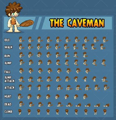 cavemen game sprites