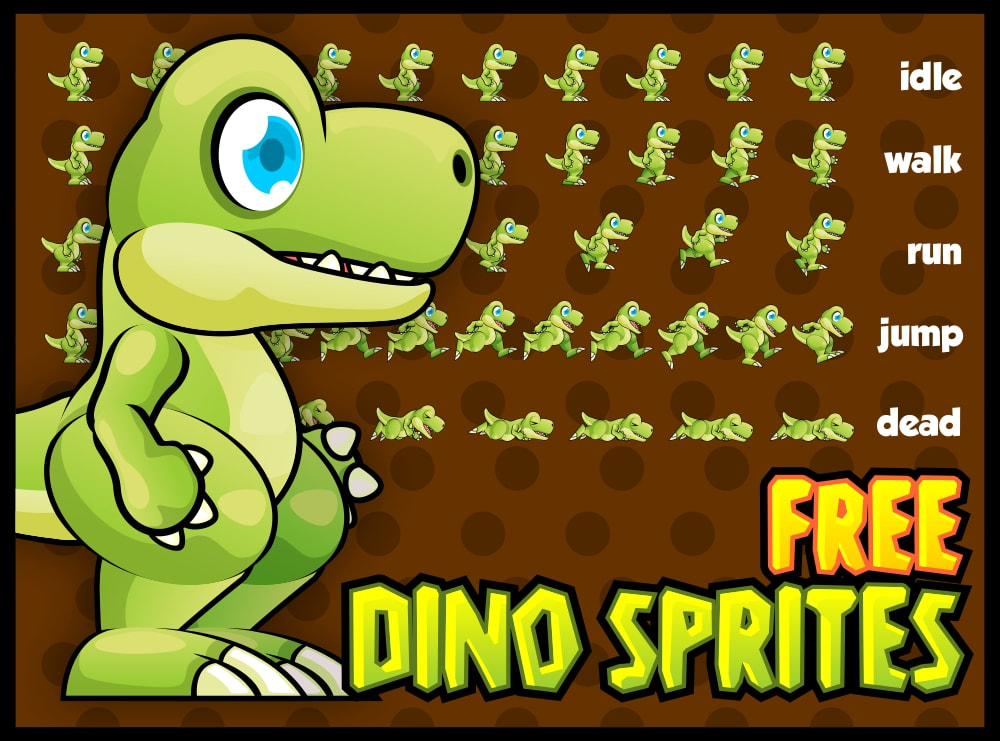 cute dinosaur free sprites
