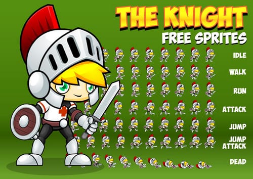 free knight game sprite