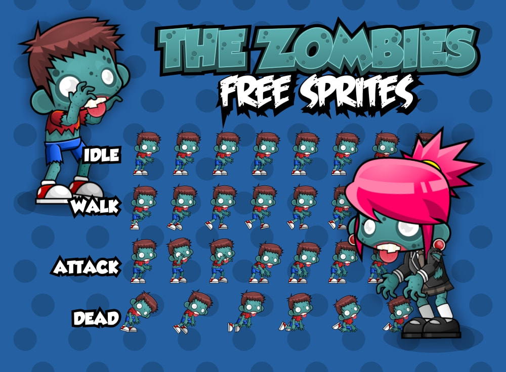 The Zombies - Free Sprites - Game Art 2D