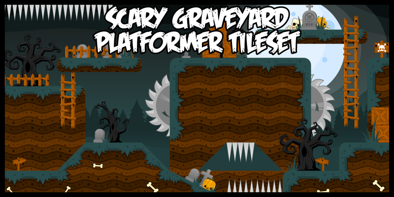 scary graveyard tileset