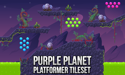 purple planet alien tileset