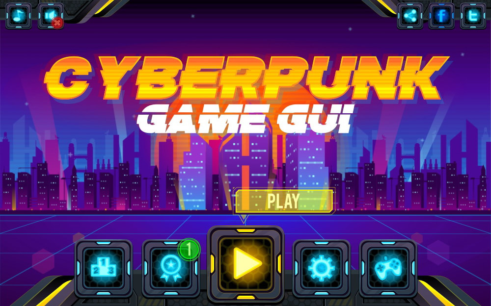 cyberpunk game gui
