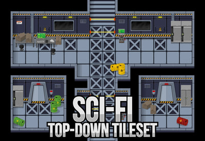 sci fi factory top down tileset