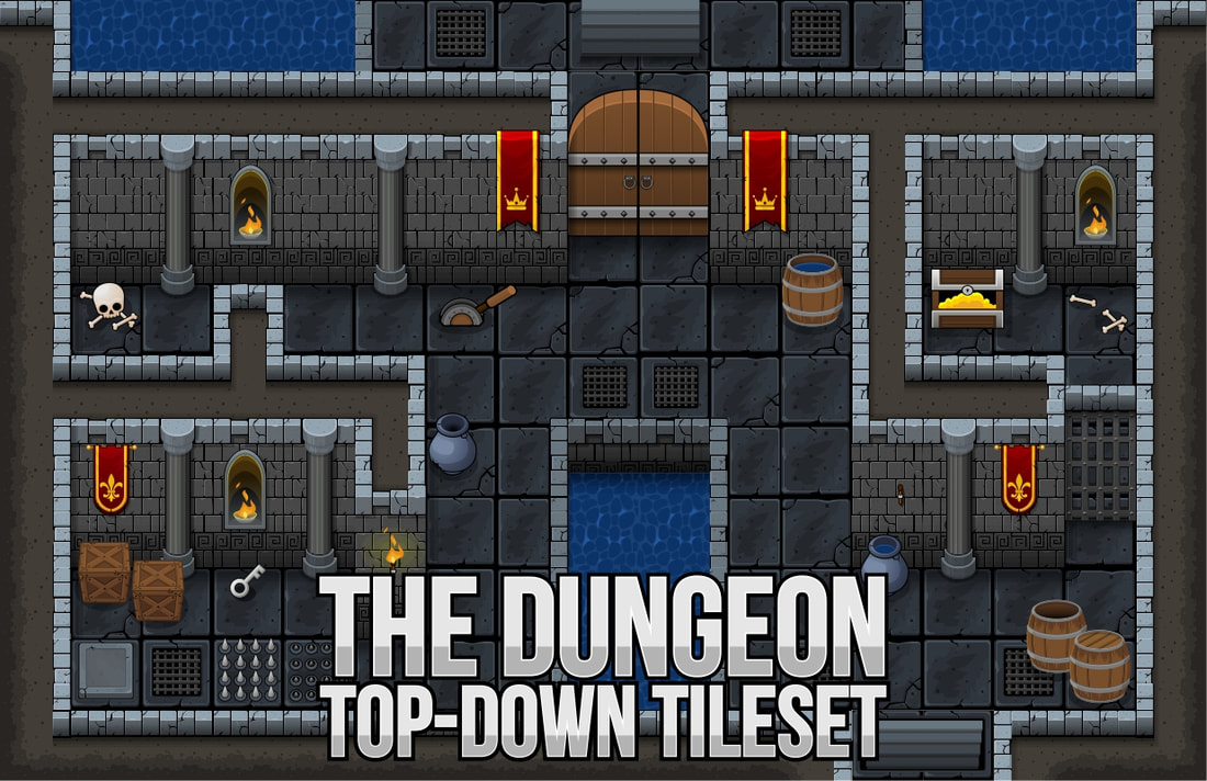 top down tileset dungeon rpg castle
