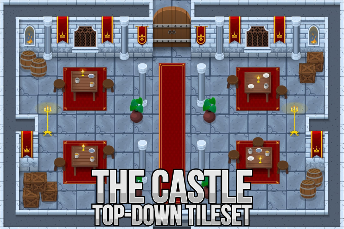 top down tileset medieval rpg castle
