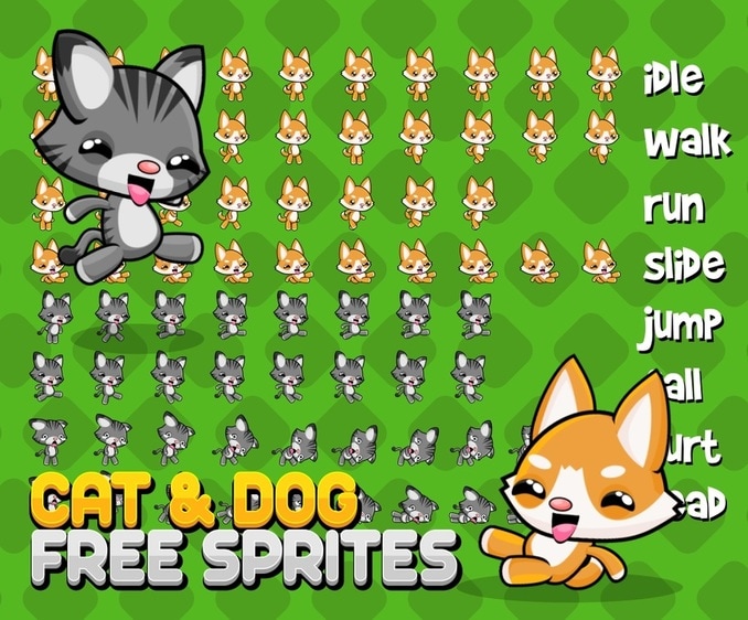 cat dog cute animal free sprites