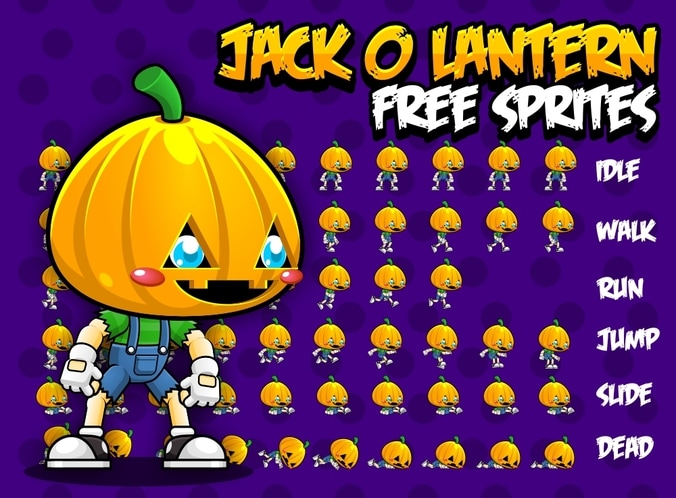 halloween jack lantern pumpkin free sprites