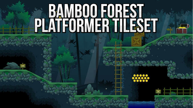 bamboo forest platformer tileset