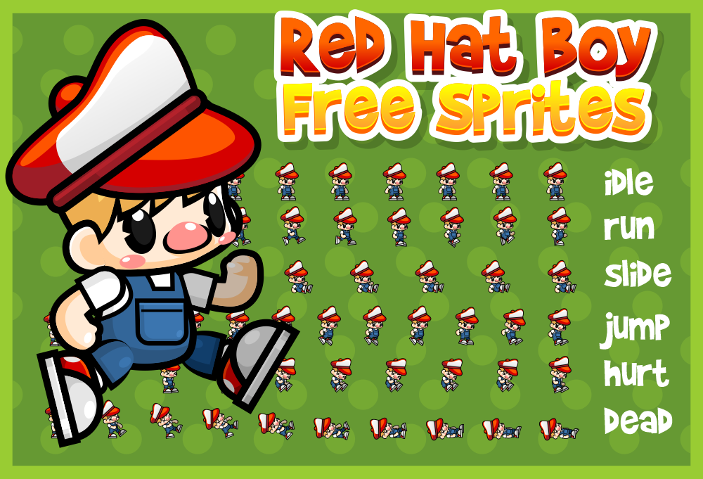 red hat boy plumber free sprites