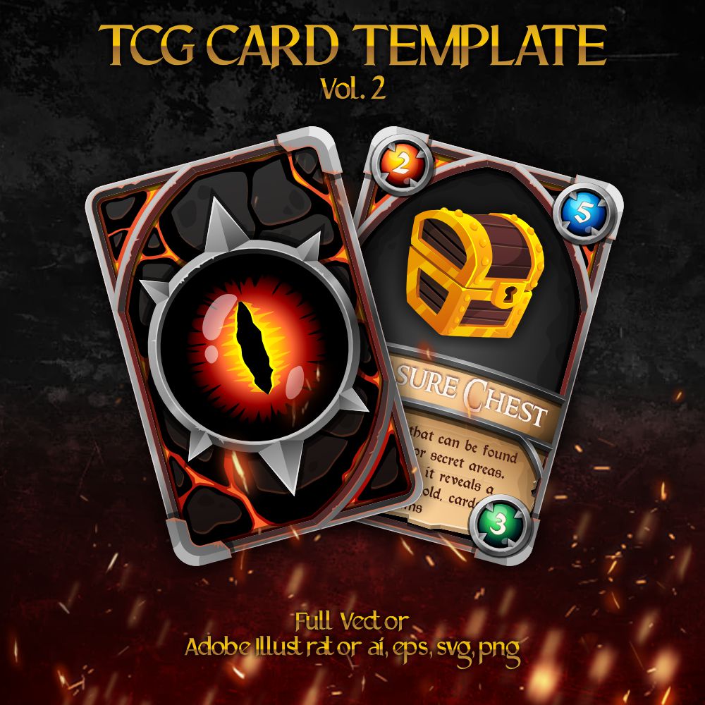 TCG card template lava